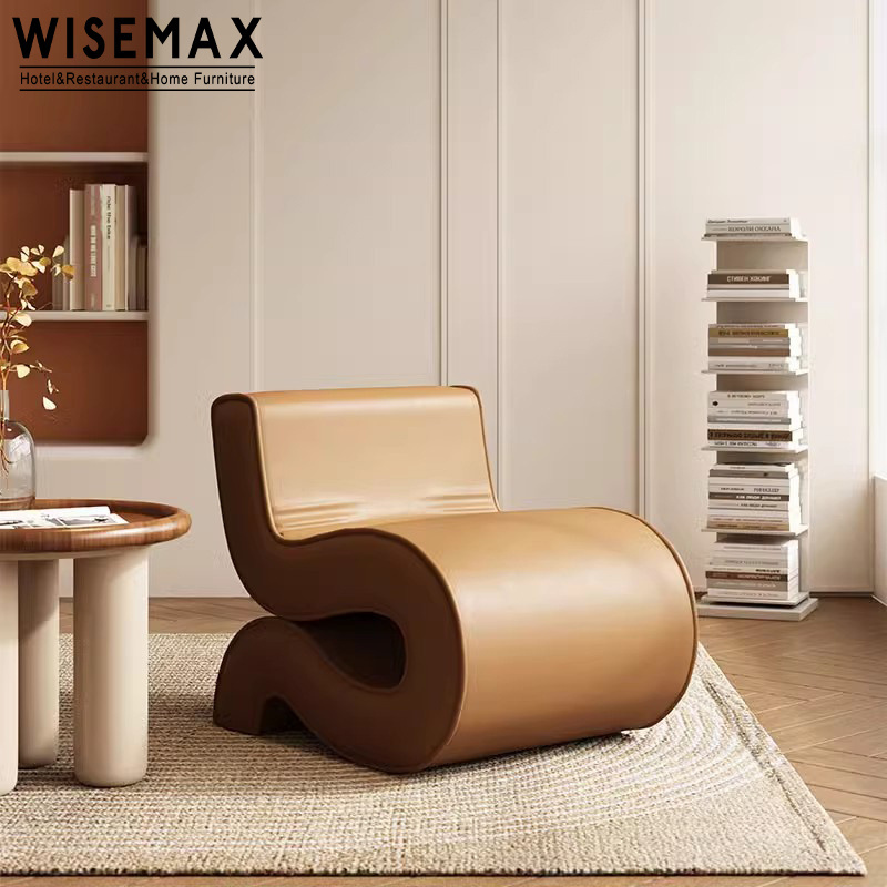 WISEMAX FURNITURE Unique Design Fabric Leisure Chair Modern Lounge Room Furniture Snake Shake Single Sofa Chair For Apartment