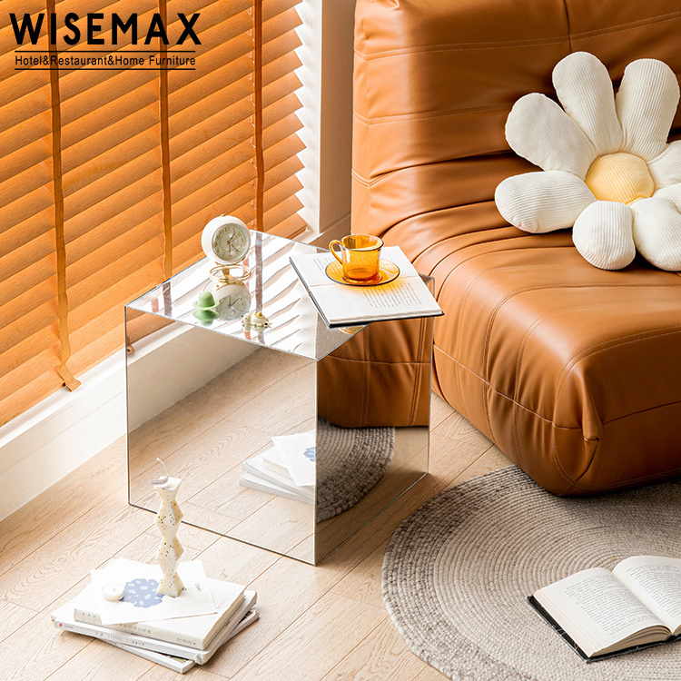 Wisemax Furniture Wholesale fashionable cube acrylic small side table mirror square smart creative coffee table