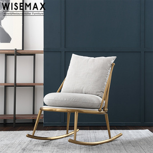 WISEMAX FURNITURE Modern light luxury iron stainless steel sofa chair rocking chair single sofa lounge chair