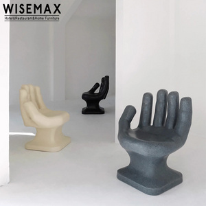 WISEMAX Vintage mid century furniture living room hand shape lounge chair plastic art decor leisure chair for indoor outdoor