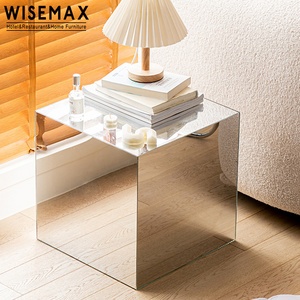 Wisemax Furniture Wholesale fashionable cube acrylic small side table mirror square smart creative coffee table