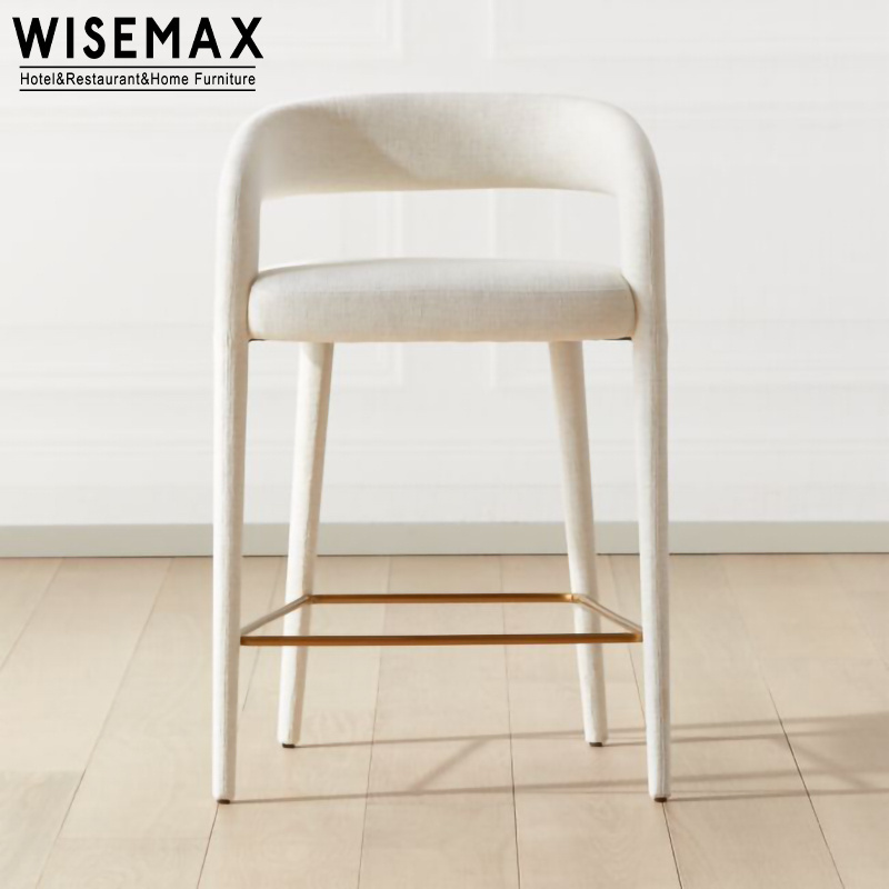 WISEMAX FURNITURE Luxury Restaurant Bar Furniture Stool Chair Eco Friendly Top Modern Design Wood Stool Upholstered Bar Stools