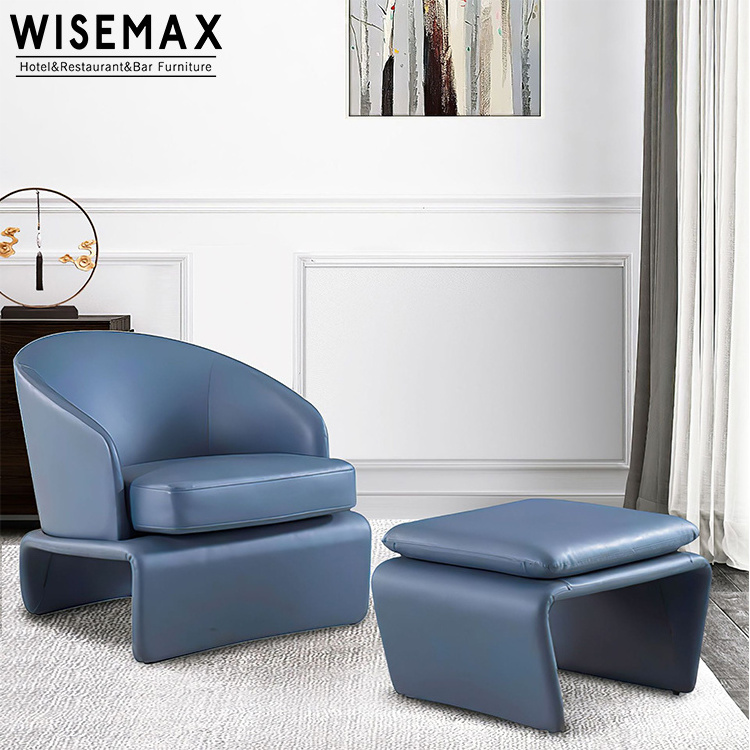 WISEMAX FURNITURE Modern living room furniture oversize velvet fabric upholstery recliner leisure chair with ottoman set lounger