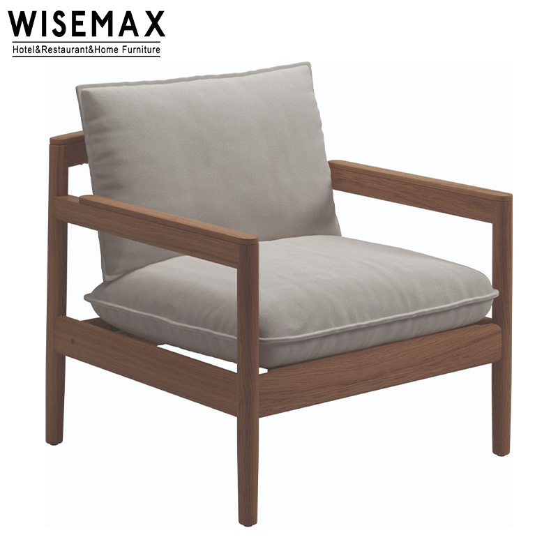 WISEMAX FURNITURE Hot sale patio garden sets teak furniture outdoor lounge chair 2 seat sofa for hotel resort