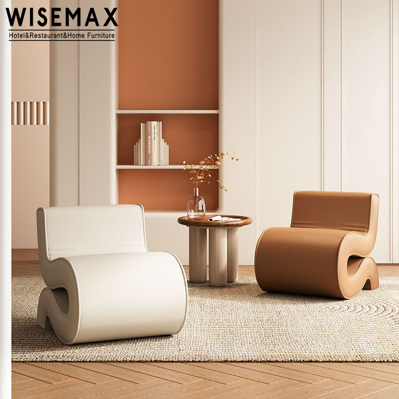 WISEMAX FURNITURE Unique Design Fabric Leisure Chair Modern Lounge Room Furniture Snake Shake Single Sofa Chair For Apartment