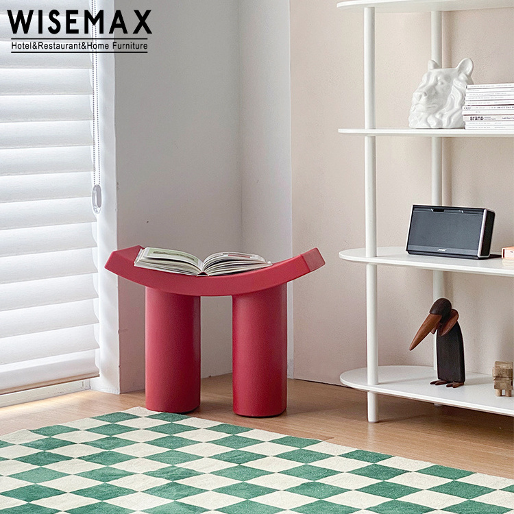 WISEMAX FURNITURE Modern living room plastic leisure chair luxury shoe stool ottoman bed end stool baby plastic chair for home