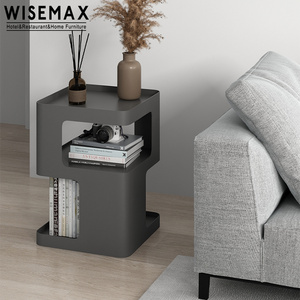 WISEMAX FURNITURE Modern designer new corner small table metal bedside table modern side table with book shelf