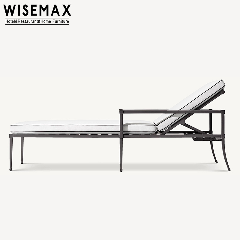 WISEMAX FURNITURE Modern sun chaise lounge patio furniture garden aluminum frame fast dry fabric outdoor pool lounger for beach