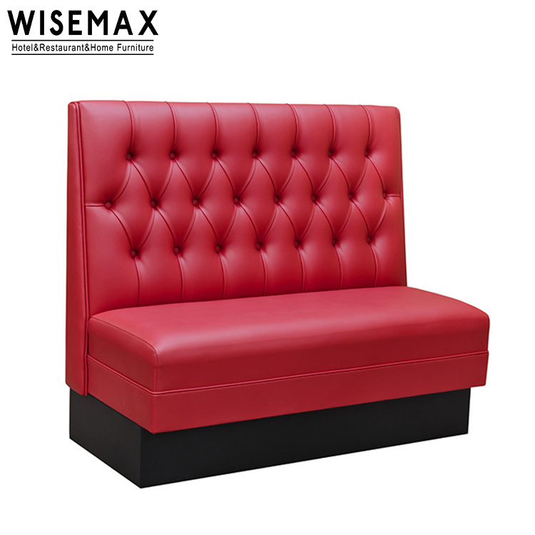 WISEMAX FURNITURE Modern classical wholesale restaurant furniture customized button tufted leather restaurant booth seating