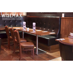 WISEMAX FURNITURE Modern Commercial Coffee Shop Restaurant Booth Sofa Customized Half Circle Botth Seating  And Tables Set