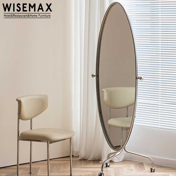 WISEMAX FURNITURE Nordic design aluminum framed stand mirror bedroom full length mirror adjustable dressing room mirror for home