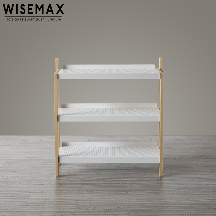 WISEMAX FURNITURE Hot sale modern home cheap metal shoe rack shelves door storage solid wood shoes lockers shoe racks