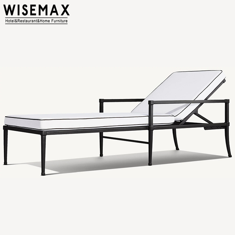 WISEMAX FURNITURE Modern sun chaise lounge patio furniture garden aluminum frame fast dry fabric outdoor pool lounger for beach