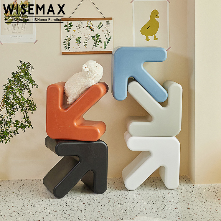 WISEMAX FURNITURE kindergarten save space plastic chair for kids small shoe stool ottoman stackable baby plastic chair