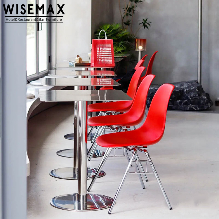 WISEAMX FURNITURE coffee shop dining furniture leisure small bistro round square table for fast food cafe furniture dining table