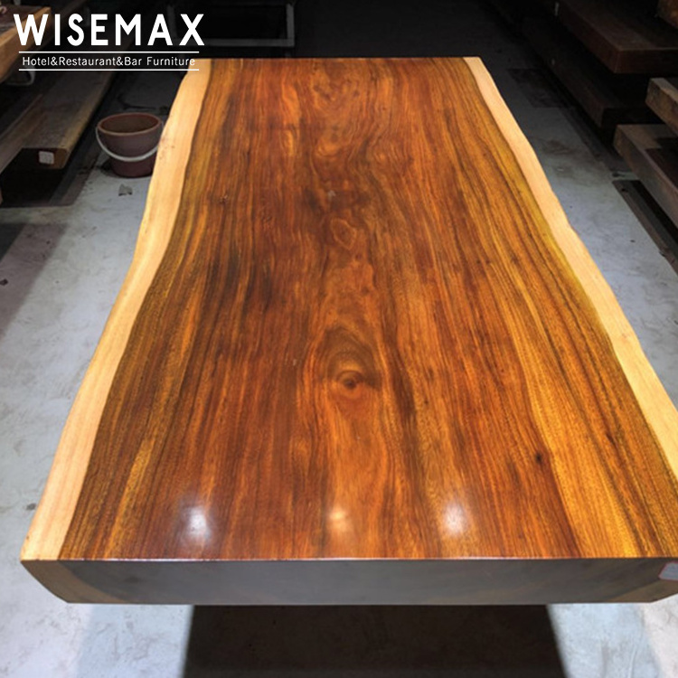 LIVE EDGE WOOD SLAB TABLE CONFERENCE, SOLID ACACIA WOOD TABLE