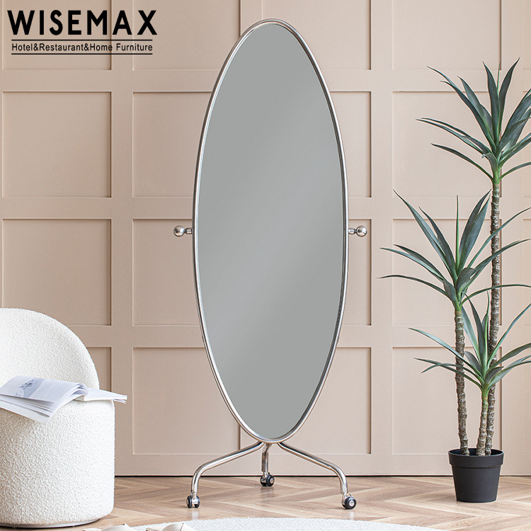 WISEMAX FURNITURE Nordic design aluminum framed stand mirror bedroom full length mirror adjustable dressing room mirror for home