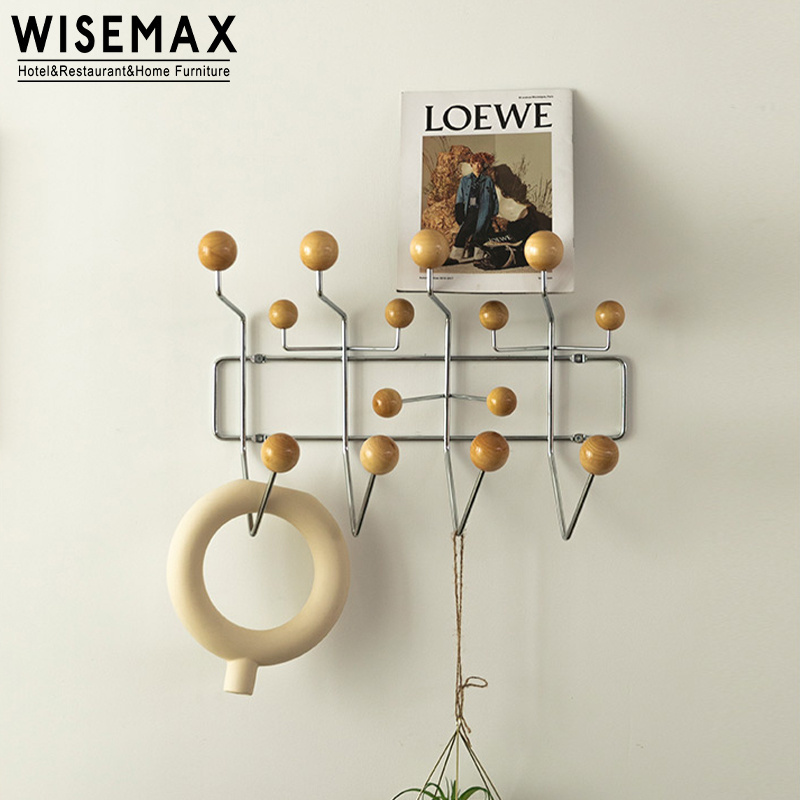 WISEMAX FURNITURE modern luxury home metal wall decor set living room after door hanging hook metal clothes hidden wall hooks