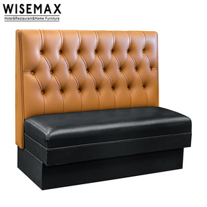 WISEMAX FURNITURE Modern classical wholesale restaurant furniture customized button tufted leather restaurant booth seating