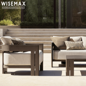 WISEMAX FURNITURE High quality table and chair aluminum outdoor furniture set garden coffee table fabric cushion swivel chairs