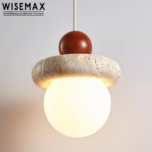 WISEMAX FURNITURE Ancient style cute shape led light home decorative lighting small marble travertine ceiling light for bedroom