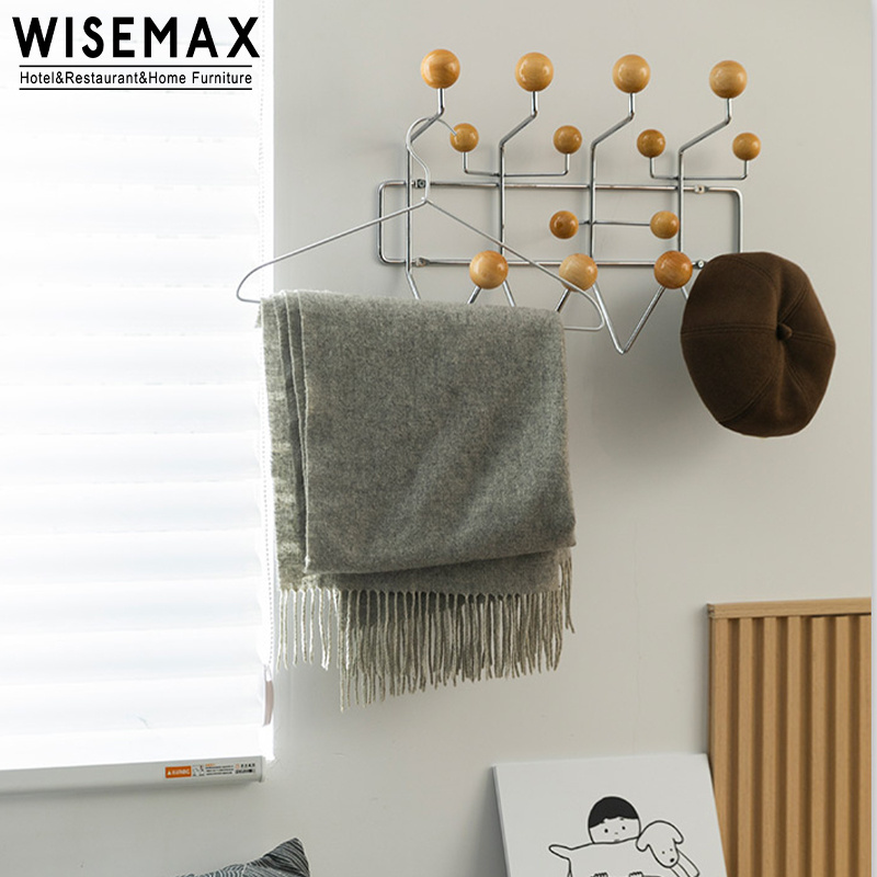 WISEMAX FURNITURE modern luxury home metal wall decor set living room after door hanging hook metal clothes hidden wall hooks