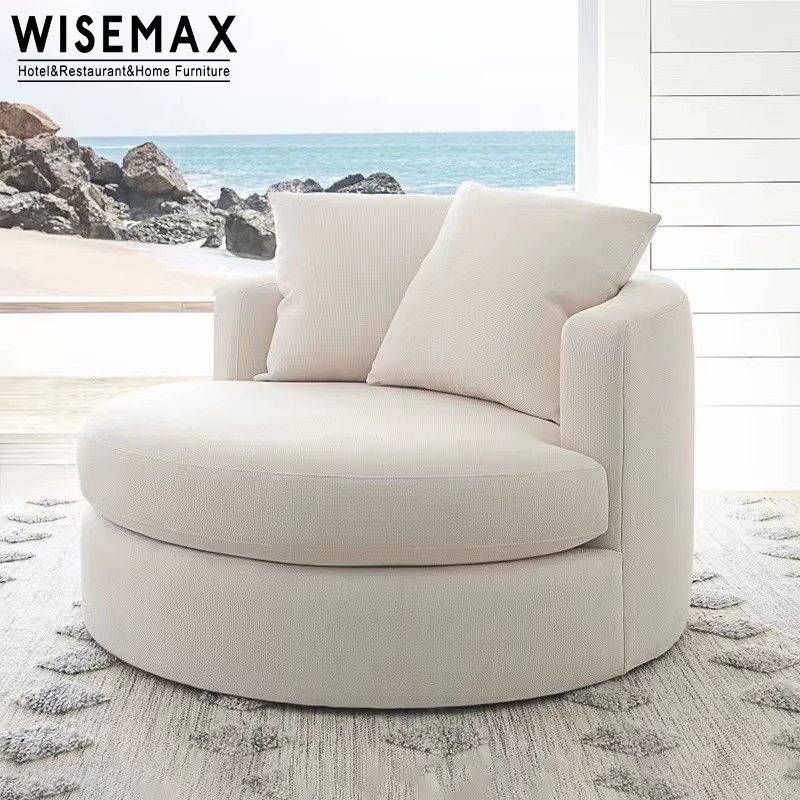 WISEMAX FURNITURE Modern Round egg shaped single sofa chair living room swivel lounge chair for hotel home villa