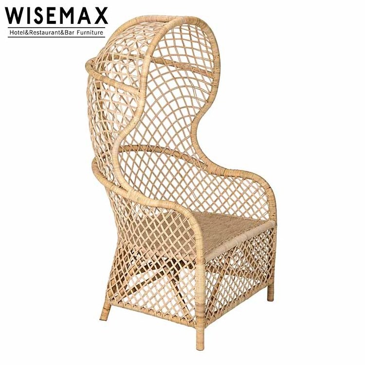 WISEMAX Hotel garden classic rattan sofa outdoor decorating chair indonesia furniture  nature cage rattan egg leisure chair