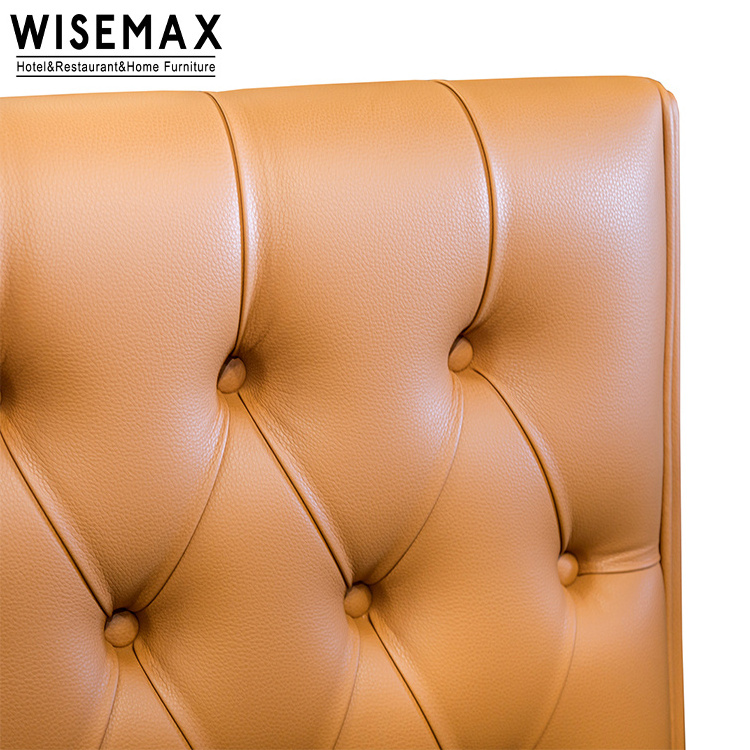 WISEMAX FURNITURE Modern classical wholesale restaurant furniture customized button tufted leather restaurant booth seating