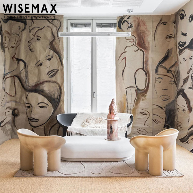 WISEMAX FURNITURE High quality elephant leg design modern distressed style lounge sofa living room Roly poly leisure chair