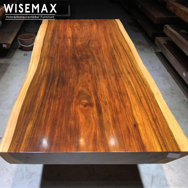 LIVE EDGE WOOD SLAB TABLE CONFERENCE, SOLID ACACIA WOOD TABLE