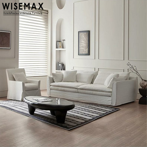 WISEMAX FURNITURE Cozy nordic livingroom furniture l shape modular chesterfield feather sofa set down fabric sectional relaxsofa