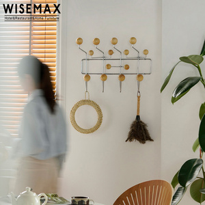 WISEMAX FURNITURE modern luxury home metal wall decor set living room after door hanging hook metal clothes hidden wall hooks