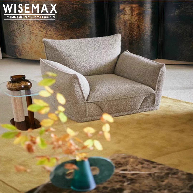 WISEMAX FURNITURE Modular Boucle Couch Living Room Sofas Suede Velvet Teddy Leather Sectional Bread Sofa Set Modular Floor Couch