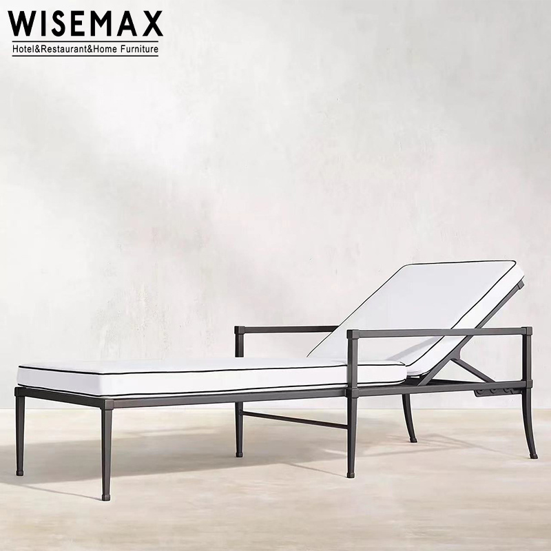 WISEMAX FURNITURE Modern sun chaise lounge patio furniture garden aluminum frame fast dry fabric outdoor pool lounger for beach