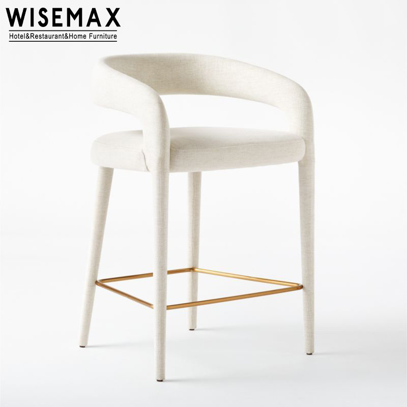 WISEMAX FURNITURE Luxury Restaurant Bar Furniture Stool Chair Eco Friendly Top Modern Design Wood Stool Upholstered Bar Stools