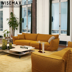 WISEMAX FURNITURE Modular Boucle Couch Living Room Sofas Suede Velvet Teddy Leather Sectional Bread Sofa Set Modular Floor Couch