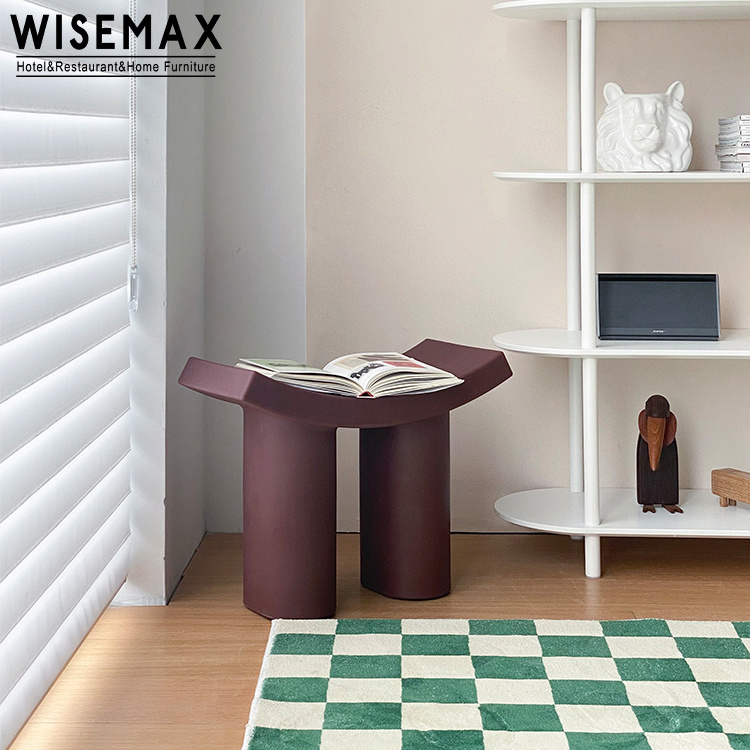 WISEMAX FURNITURE Modern living room plastic leisure chair luxury shoe stool ottoman bed end stool baby plastic chair for home