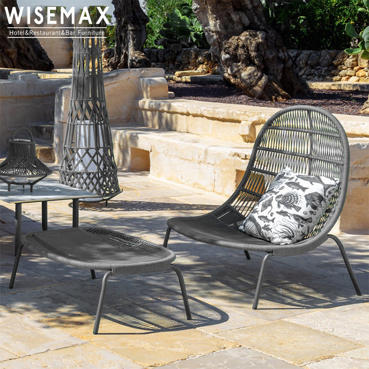 Modern Aluminum Outdoor Furniture Colorful Rattan/Wicker Outdoor Lounge Chair With Ottoman Balcony Patio Outdoor Chair