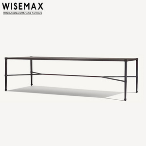 WISEMAX FURNITURE Classis patio dining table set aluminum outdoor furniture metal dining table and chair 8 seats for garden