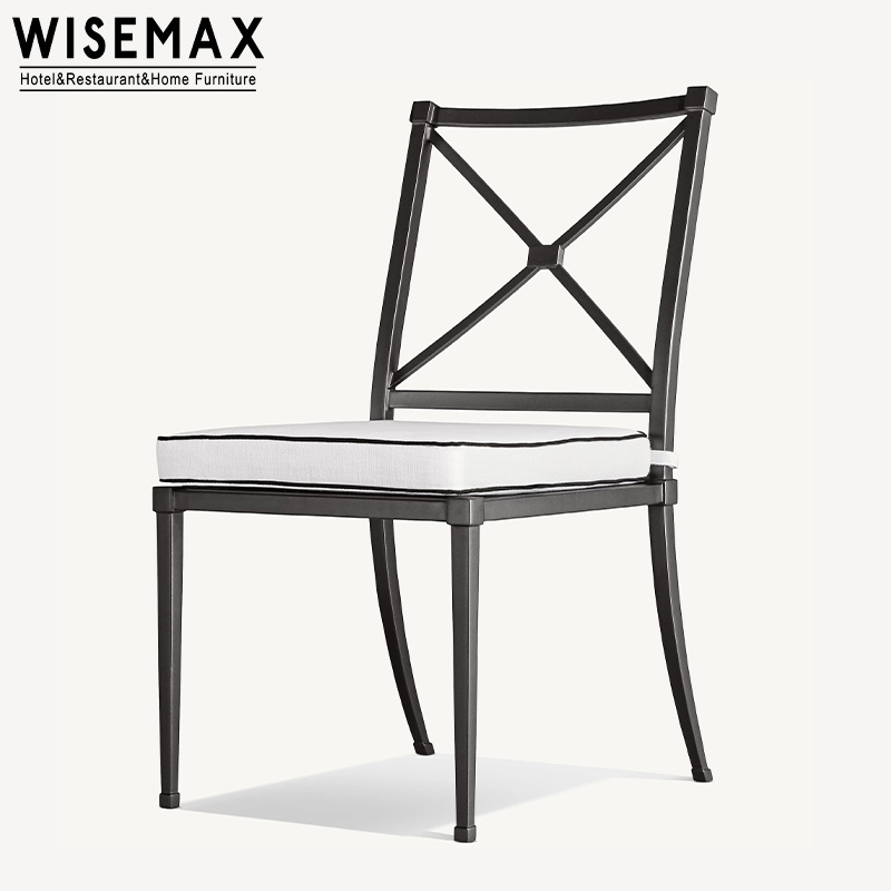 WISEMAX FURNITURE Classis patio dining table set aluminum outdoor furniture metal dining table and chair 8 seats for garden