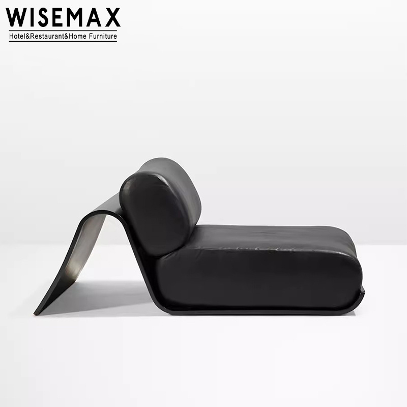 WISEMAX FURNITURE italy designer living room furniture sofas leather leisure chair genuine leather floor couch sofa with ottoman