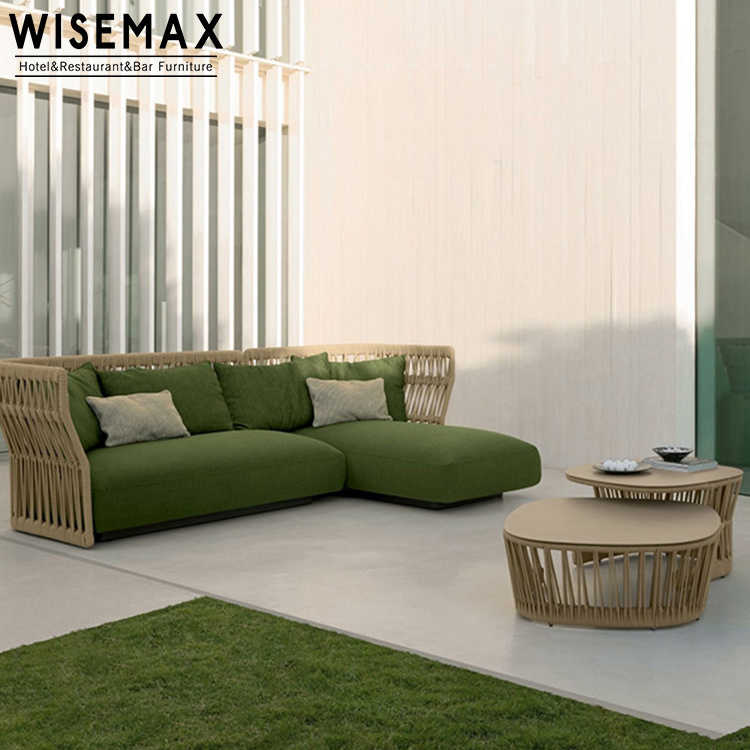 Modern outdoor furniture sofa garden terrace wicker chair rope sofa set leisure waterproof sunscreen chair sofa