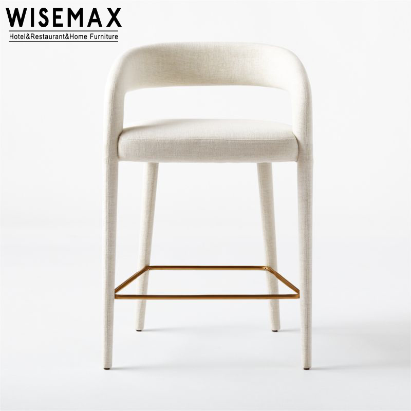 WISEMAX FURNITURE Luxury Restaurant Bar Furniture Stool Chair Eco Friendly Top Modern Design Wood Stool Upholstered Bar Stools