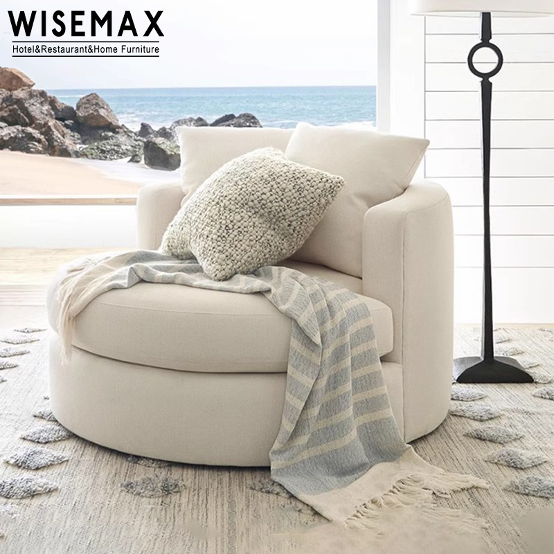 WISEMAX FURNITURE Modern Round egg shaped single sofa chair living room swivel lounge chair for hotel home villa