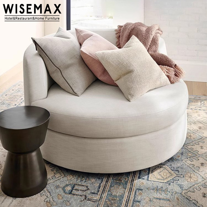 WISEMAX FURNITURE Modern Round egg shaped single sofa chair living room swivel lounge chair for hotel home villa