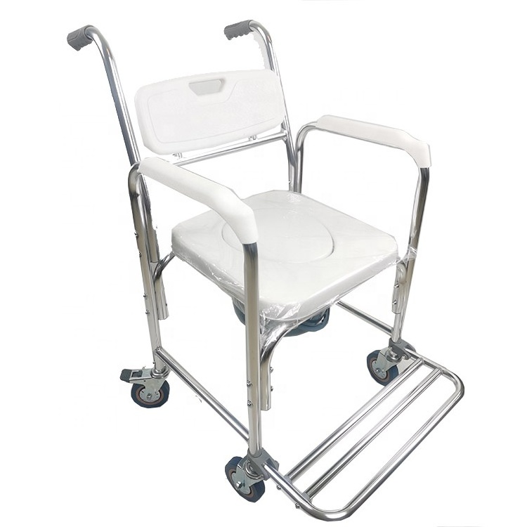 New Style Commode Wheelchair Transfer Chair Commode shower  Portable Folding  commode toilet chairs