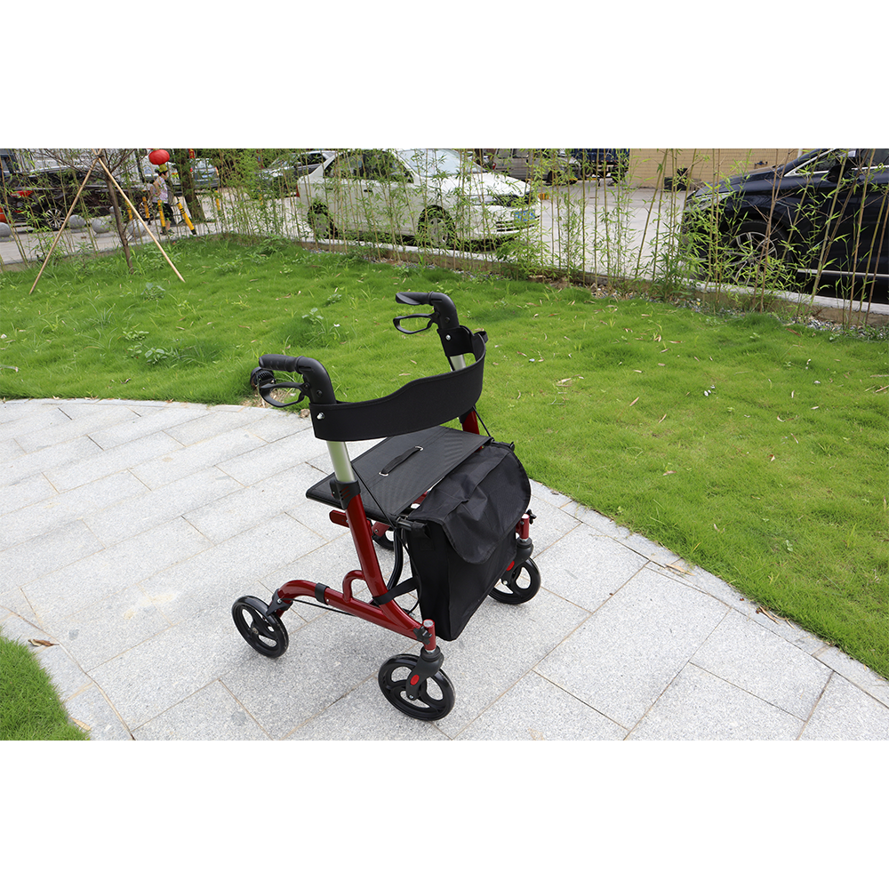 Foldable walker with cushion Walker Aluminum four-wheeled seat with seat