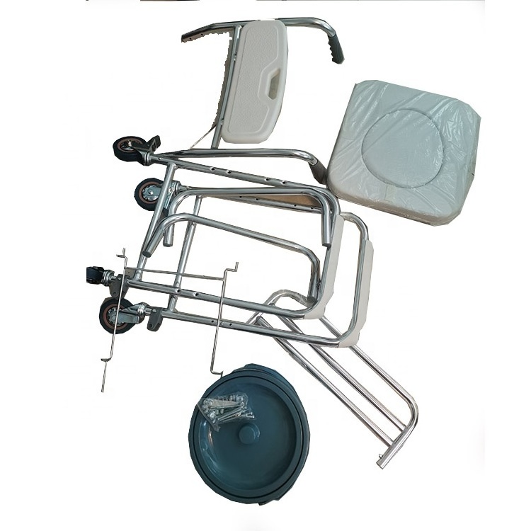 New Style Commode Wheelchair Transfer Chair Commode shower  Portable Folding  commode toilet chairs