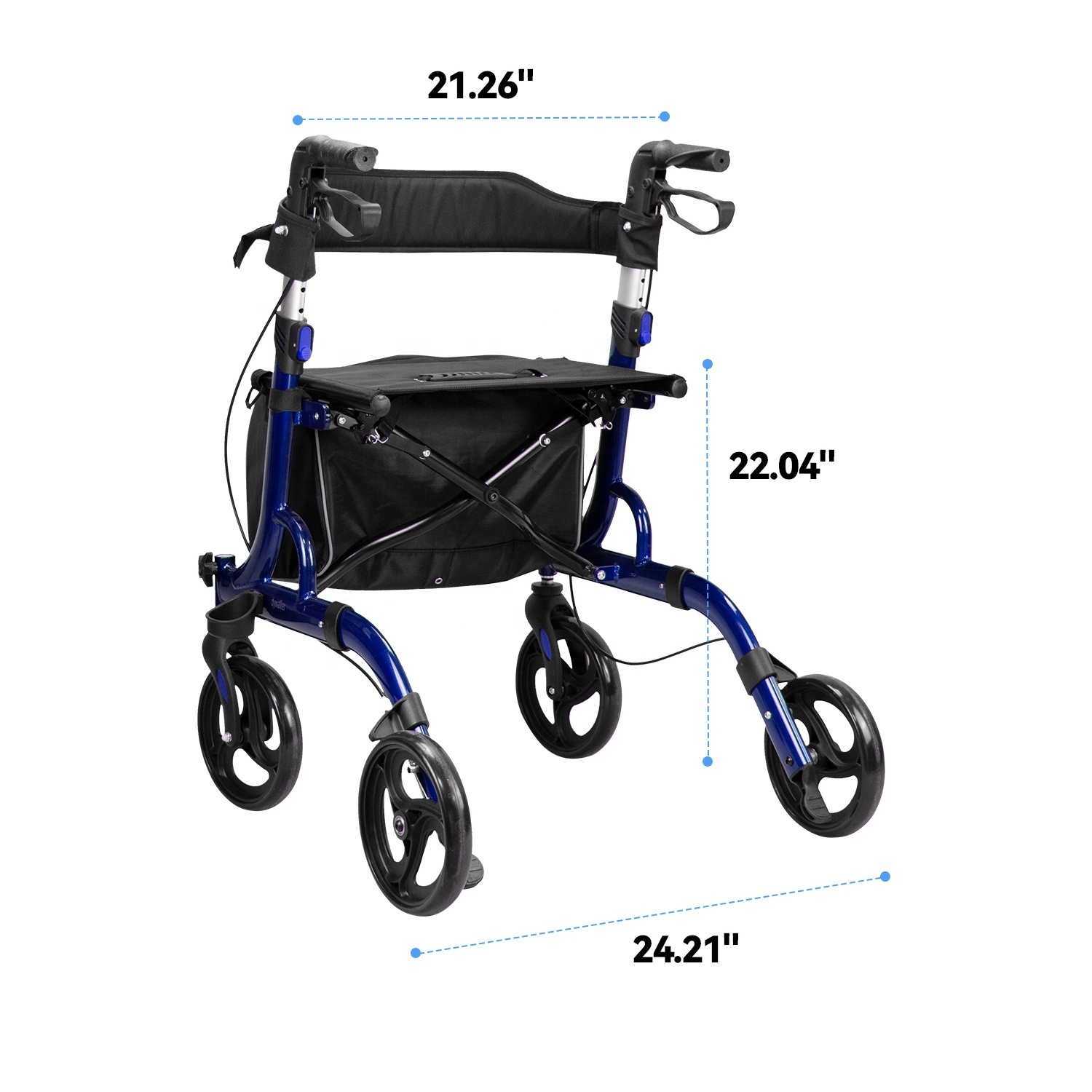 Easy fold aluminum alloy Mobility  Rollator Rolling Walker  with seat front wheel walker with  Loop Brakes